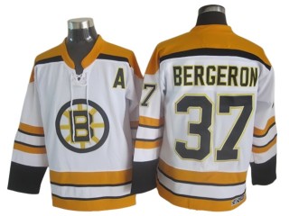 Boston Bruins #37 Patrice Bergeron White Vintage CCM Jersey