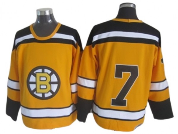 Boston Bruins #7 Phil Esposito Yellow 1960's Vintage CCM Jersey