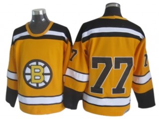 Boston Bruins #77 Ray Bourque Yellow 1960's Vintage CCM Jersey