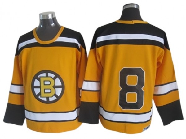 Boston Bruins #8 Cam Neely Yellow 1960's Vintage CCM Jersey