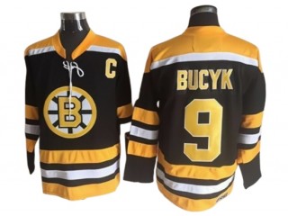 Boston Bruins #9 Johnny Bucyk Black Vintage CCM Jersey
