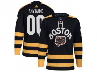 Custom Boston Bruins Black 2023 Winter Classic Jersey