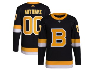 Custom Boston Bruins Black Alternate Jersey