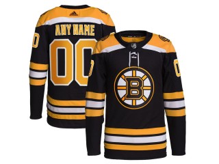 Custom Boston Bruins Black Home Jersey