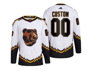 Custom Boston Bruins White Reverse Retro 2.0 Jersey
