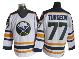 Buffalo Sabres #77 Pierre Turgeon White Vintage CCM Jersey