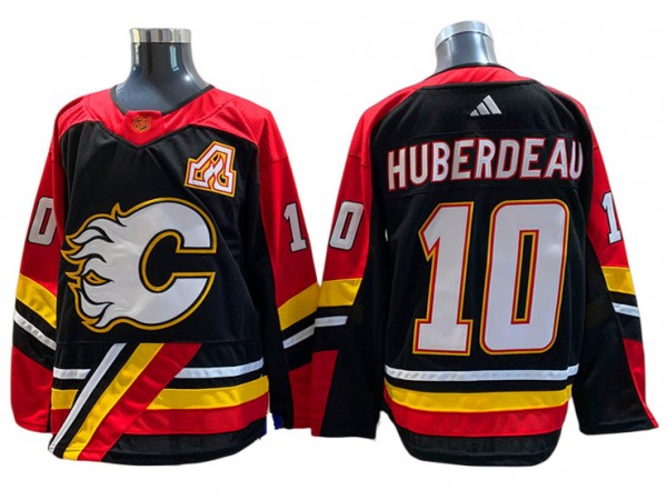 Calgary Flames #10 Jonathan Huberdeau Black Reverse Retro 2.0 Jersey