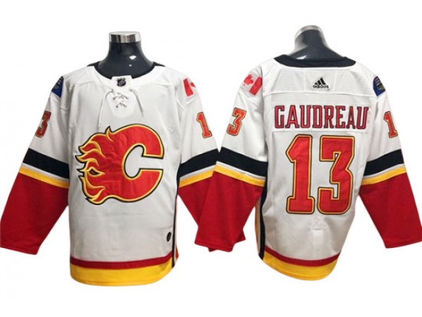 Calgary Flames #13 Johnny Gaudreau White Jersey
