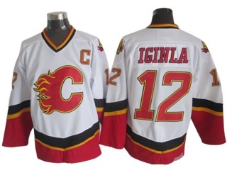Calgary Flames #12 Jarome Iginla White 2007 Vintage CCM Jersey