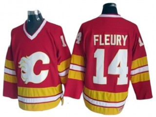 Calgary Flames #14 Theoren Fleury Red 1989 Vintage CCM Jersey