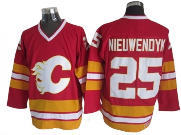 Calgary Flames #25 Joe Nieuwendyk Red 1989 Vintage CCM Jersey