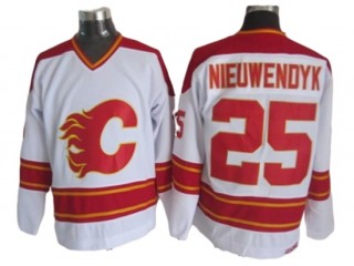 Calgary Flames #25 Joe Nieuwendyk White 1989 Vintage CCM Jersey
