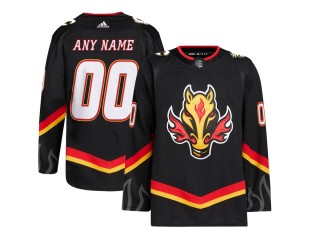 Custom Calgary Flames Black Alternate Jersey