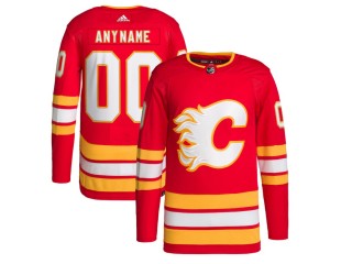 Custom Calgary Flames Red Home Jersey