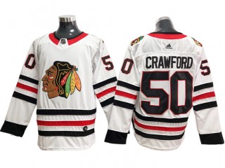 Chicago Blackhawks #50 Corey Crawford White Away Jersey