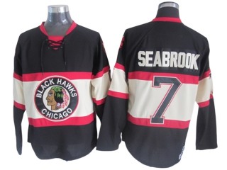Chicago Blackhawks #7 Brent Seabrook Black 1930's CCM Vintage Jersey