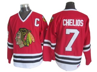 Chicago Blackhawks #7 Chris Chelios Vintage CCM Jersey - Red/White/Black