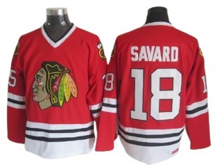 Chicago Blackhawks #18 Denis Savard Vintage CCM Jersey - Red/White/Black