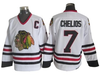 Chicago Blackhawks #7 Chris Chelios Vintage CCM Jersey - Red/White/Black