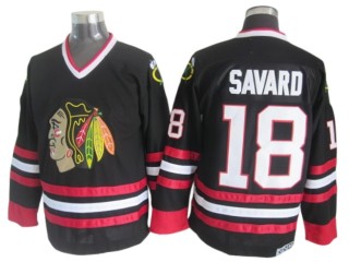 Chicago Blackhawks #18 Denis Savard Vintage CCM Jersey - Red/White/Black