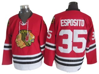 Chicago Blackhawks #35 Tony Esposito 1963 Vintage CCM Jersey - Red