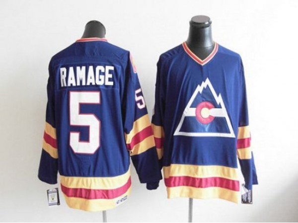 Colorado Avalanche #5 Rob Ramage 1980 Vintage CCM Jersey - Blue/White