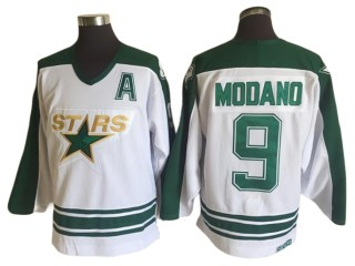 Dallas Stars #9 Mike Modano White Vintage CCM Jersey