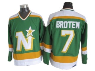 Dallas Stars #7 Neal Broten 1980's Vintage CCM Jersey - Green/White