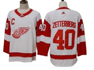 Detroit Red Wings #40 Henrik Zetterberg White Away Jersey