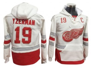 Detroit Red Wings #19 Steve Yzerman Hoodie - Red/White
