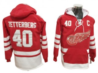 Detroit Red Wings #40 Henrik Zetterberg Hoodie - Red/White