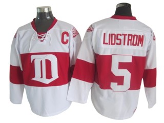 Detroit Red Wings #5 Nicklas Lidstrom 2009 Vintage CCM Jersey - White/Red