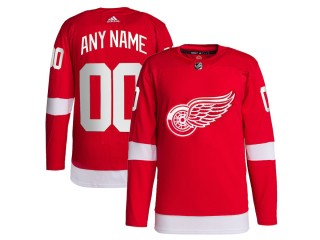 Custom Detroit Red Wings Red Home Jersey