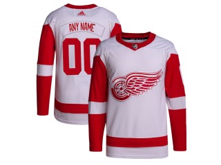 Custom Detroit Red Wings White Home Jersey