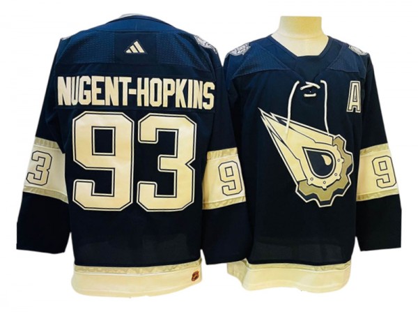 Edmonton Oilers #93 Ryan Nugent-Hopkins Navy Reverse Retro Jersey