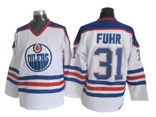 Edmonton Oilers #31 Grant Fuhr Vintage CCM Jersey - Blue/White