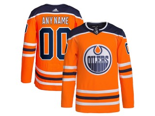 Custom Edmonton Oilers Orange Home Jersey