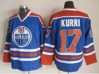 Edmonton Oilers #17 Jari Kurri Vintage CCM Jersey - Blue/White