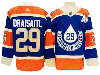 Edmonton Oilers #29 Leon Draisaitl Blue 2023 Heritage Classic Jersey
