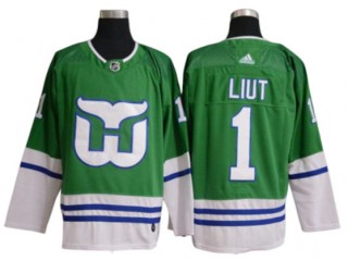 Hartford Whalers #1 Mike Liut Green Hockey Jersey