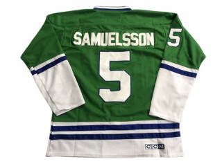 Hartford Whalers #5 Ulf Samuelsson 1989 Vintage CCM Jersey - Green