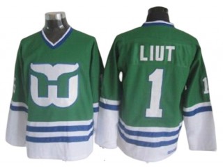 Hartford Whalers #1 Mike Liut 1989 Vintage CCM Jersey - Green