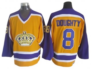 Los Angeles Kings #8 Drew Doughty 1980 Vintage CCM Jersey - Yellow