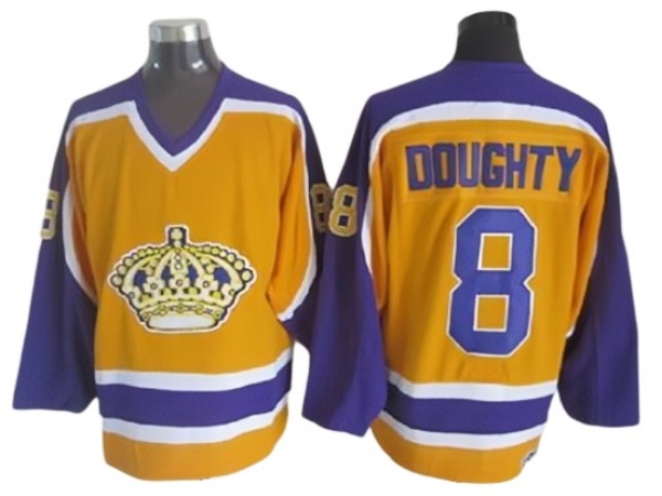 Los Angeles Kings #8 Drew Doughty 1980 Vintage CCM Jersey - Yellow