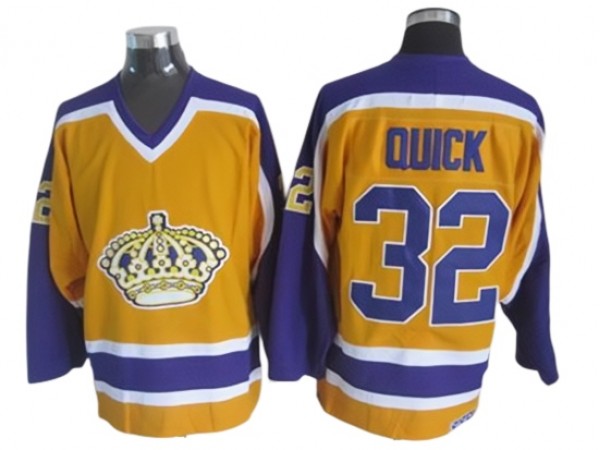 Los Angeles Kings #32 Jonathan Quick 1980 Vintage CCM Jersey - Yellow