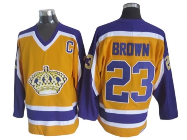 Los Angeles Kings #23 Dustin Brown 1980 Vintage CCM Jersey  -Yellow