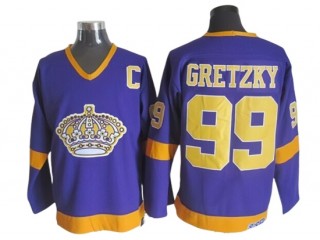 Los Angeles Kings #99 Wayne Gretzky 1970 Vintage CCM Jersey - Yellow/Purple