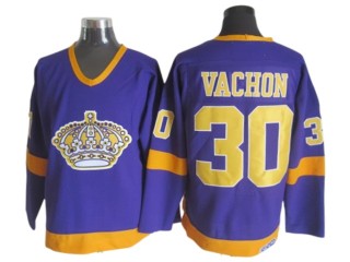Los Angeles Kings #30 Rogie Vachon 1970 Vintage CCM Jersey - Yellow/Purple