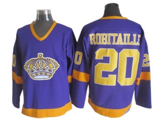 Los Angeles Kings #20 Luc Robitaille 1970 Vintage CCM Jersey - Yellow/Purple 