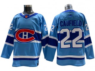 Montreal Canadiens #22 Cole Caufield Light Blue 2022/23 Reverse Retro Jersey 